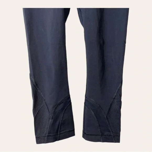 LULULEMON PACE RIVAL CROP MESH PANEL BLACK SIZE 4 IN GOOD CONDITION - Picture 4 of 9